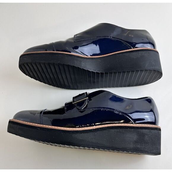Halogen Emma Monk Strap Patent Leather Oxford, Navy Sz: 11M, 45-03 - Picture 14 of 16